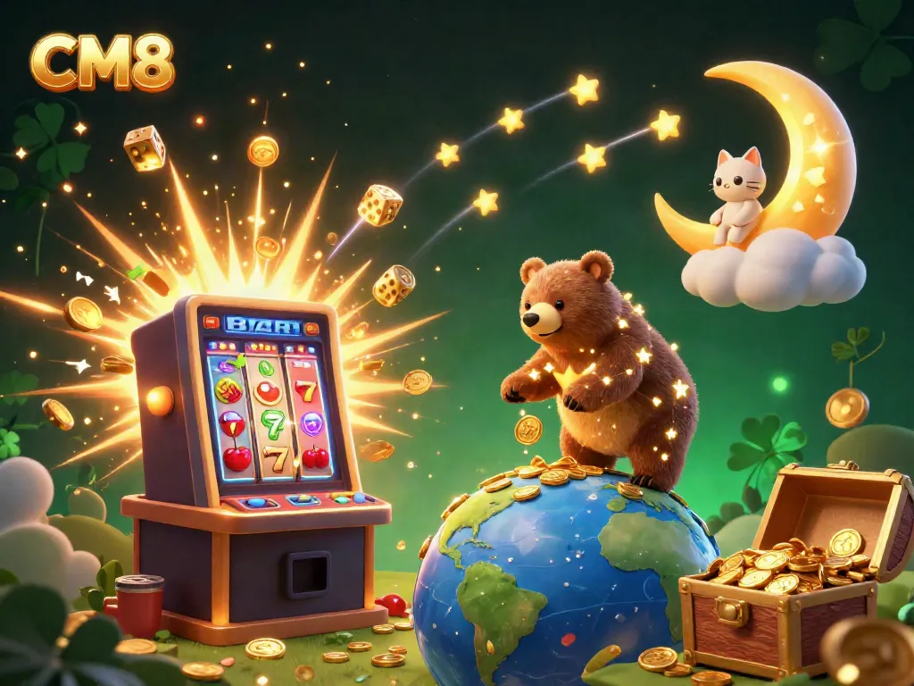 Experience the excitement of CM8 with vibrant casino illustrations capturing thrilling gaming moments.
