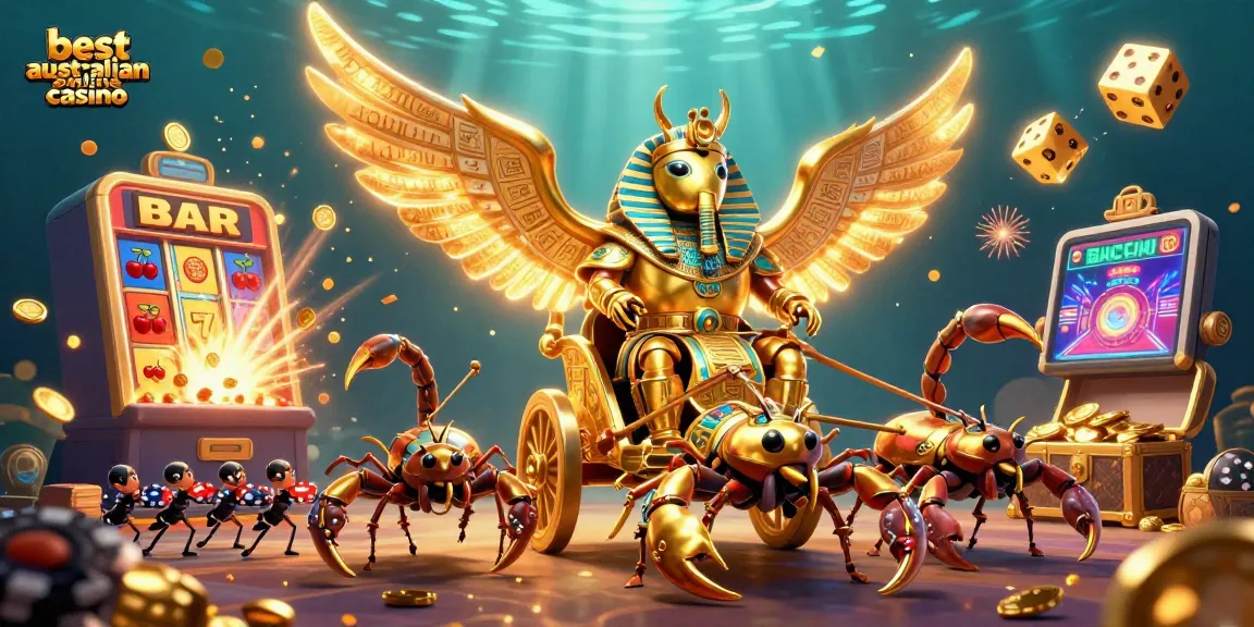 Win big at the best australian online casino with vibrant scenes featuring amazing game elements.
