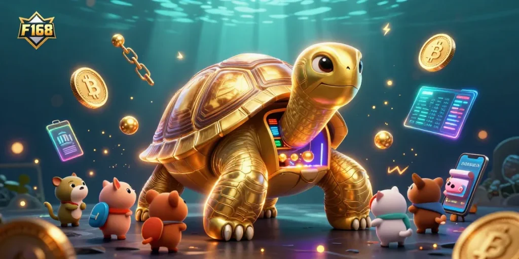 Experience thrilling gameplay at F168 with a vibrant turtle-themed pinball machine!